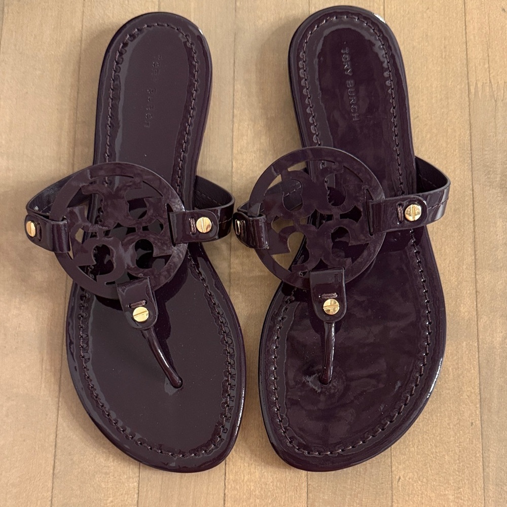 New Tory Burch Miller Sandals Dark Purple